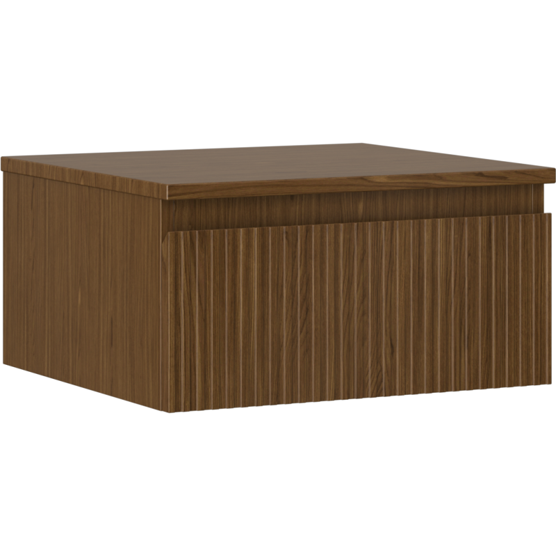 Mexen Rivel шкаф за баня под мивка 50 см с плот, 1 чекмедже, оребрен, орех - 91A20-05023-1-BFC86