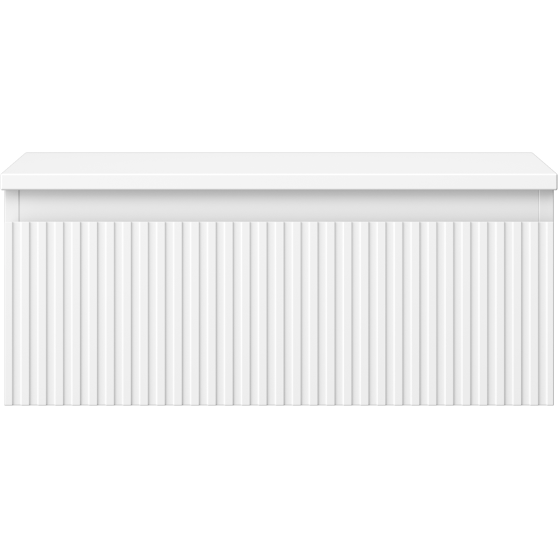 Mexen Rivel шкаф за баня под мивка 60 см с плот, 1 чекмедже, оребрена, бяла мат - 91A20-06023-1-BFC01