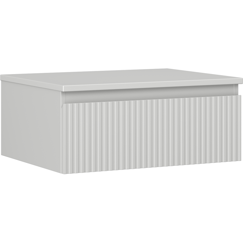 Mexen Rivel шкаф за баня под мивка 60 см с плот, 1 чекмедже, с релеф, сив мат - 91A20-06023-1-BFC62