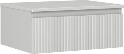 Mexen Rivel шкаф за баня под мивка 60 см с плот, 1 чекмедже, с релеф, сив мат - 91A20-06023-1-BFC62