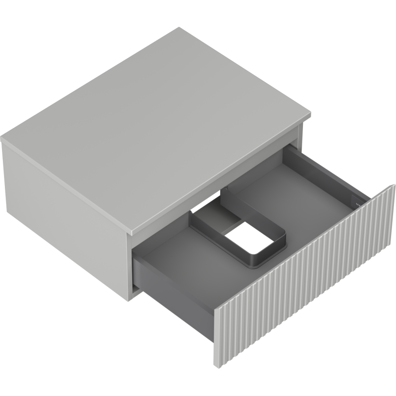 Mexen Rivel шкаф за баня под мивка 60 см с плот, 1 чекмедже, с релеф, сив мат - 91A20-06023-1-BFC62