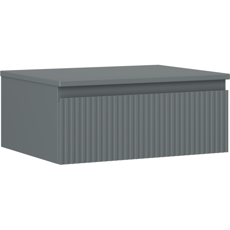 Mexen Rivel шкаф за баня с плот 60 см, 1 чекмедже, оребрена, мат графит - 91A20-06023-1-BFC66