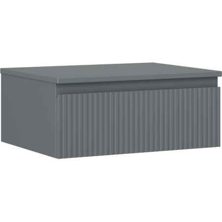 Mexen Rivel шкаф за баня с плот 60 см, 1 чекмедже, оребрена, мат графит - 91A20-06023-1-BFC66