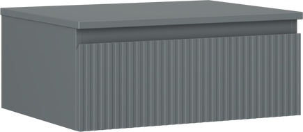 Mexen Rivel шкаф за баня с плот 60 см, 1 чекмедже, оребрена, мат графит - 91A20-06023-1-BFC66