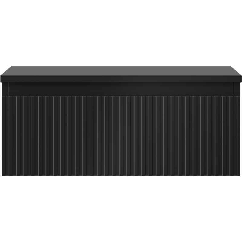 Mexen Rivel шкаф за баня под мивка 60 см с плот, 1 чекмедже, релефен, черен мат - 91A20-06023-1-BFC71