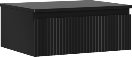 Mexen Rivel шкаф за баня под мивка 60 см с плот, 1 чекмедже, релефен, черен мат - 91A20-06023-1-BFC71