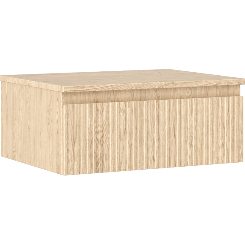 Mexen Rivel шкаф за баня под мивка 60 см с плот, 1 чекмедже, рифлен, дъб - 91A20-06023-1-BFC81