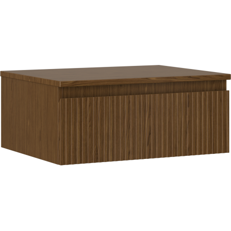 Mexen Rivel шкафче за баня с умивалник 60 см с плот, 1 чекмедже, гофриран, орех - 91A20-06023-1-BFC86