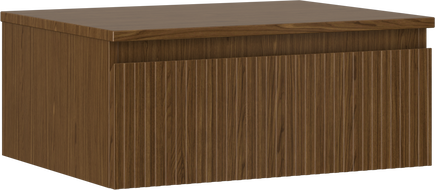 Mexen Rivel шкафче за баня с умивалник 60 см с плот, 1 чекмедже, гофриран, орех - 91A20-06023-1-BFC86