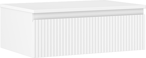 Mexen Rivel шкафче за баня под мивка 70 см с плот, 1 чекмедже, релефно, бяло