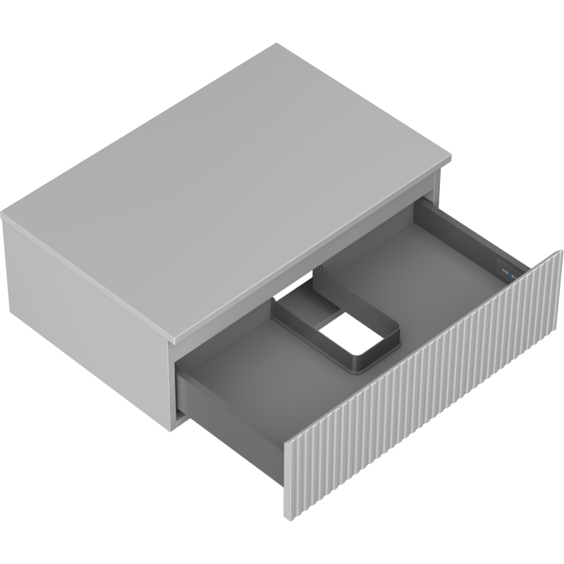 Mexen Rivel шкафче за баня за мивка 70 см с плот, 1 чекмедже, релефно, сив мат