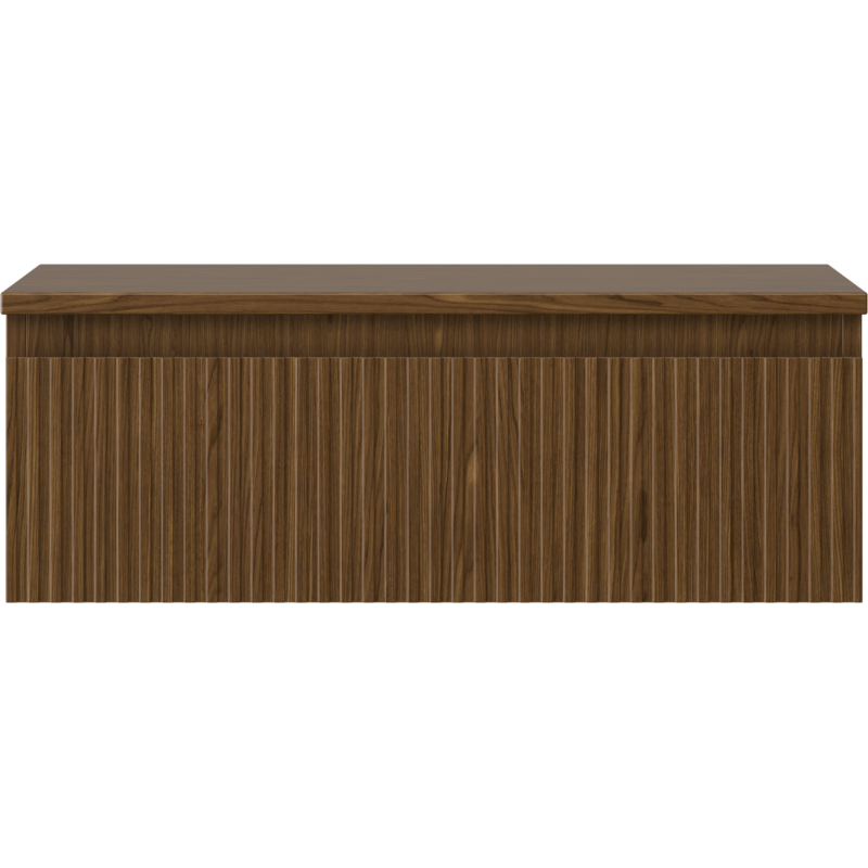 Mexen Rivel шкаф за баня под мивка 70 см с плот, 1 чекмедже, оребрен, орех