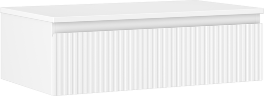 Mexen Rivel шкаф за баня за монтаж под мивка 80 см с плот, 1 чекмедже, оребрена, бяла мат - 91A20-08023-1-BFC01