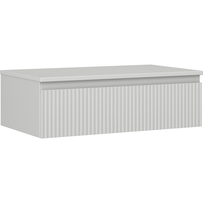 Mexen Rivel шкаф за баня под умивалник 80 см с плот, 1 чекмедже, оребрен, сив мат - 91A20-08023-1-BFC62