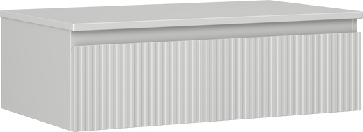 Mexen Rivel шкаф за баня под умивалник 80 см с плот, 1 чекмедже, оребрен, сив мат - 91A20-08023-1-BFC62