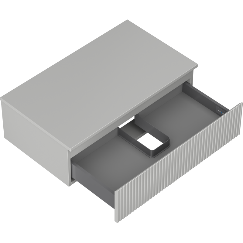 Mexen Rivel шкаф за баня под умивалник 80 см с плот, 1 чекмедже, оребрен, сив мат - 91A20-08023-1-BFC62