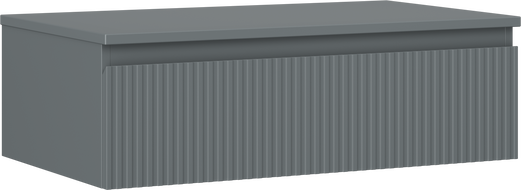 Mexen Rivel шкаф за баня под умивалник 80 см с плот, 1 чекмедже, оребрен, графит мат - 91A20-08023-1-BFC66