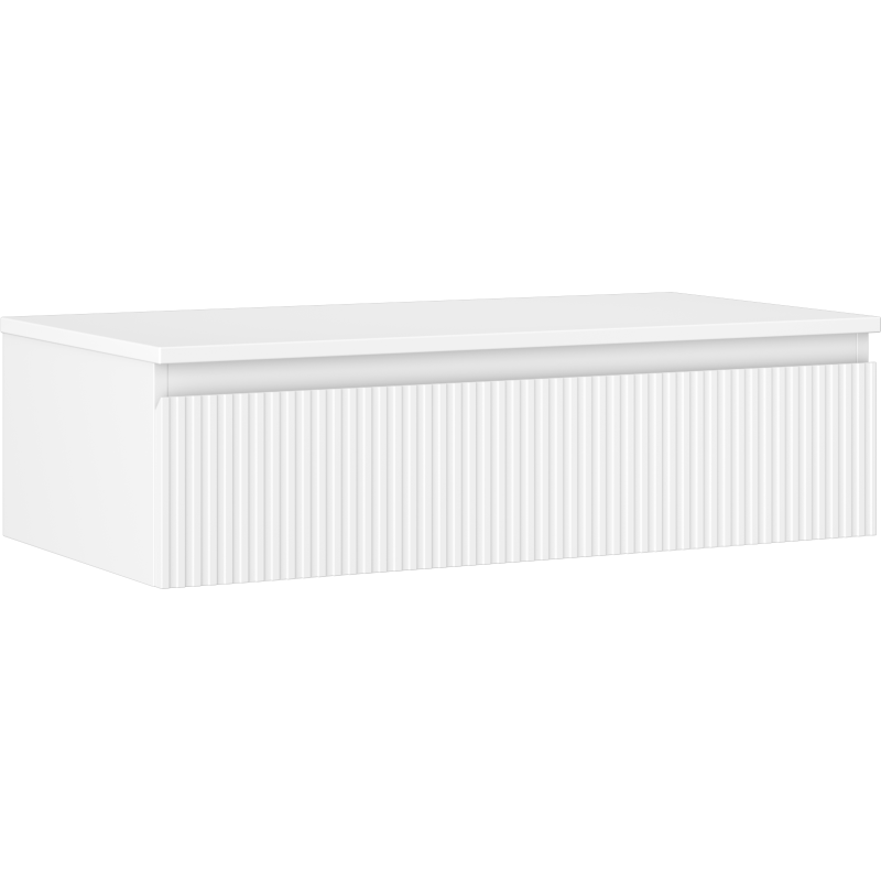 Mexen Rivel шкаф за баня под умивалник 90 см с плот, 1 чекмедже, на рифове, бял