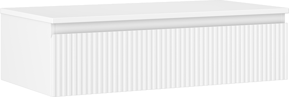 Mexen Rivel шкаф за баня под умивалник 90 см с плот, 1 чекмедже, на рифове, бял