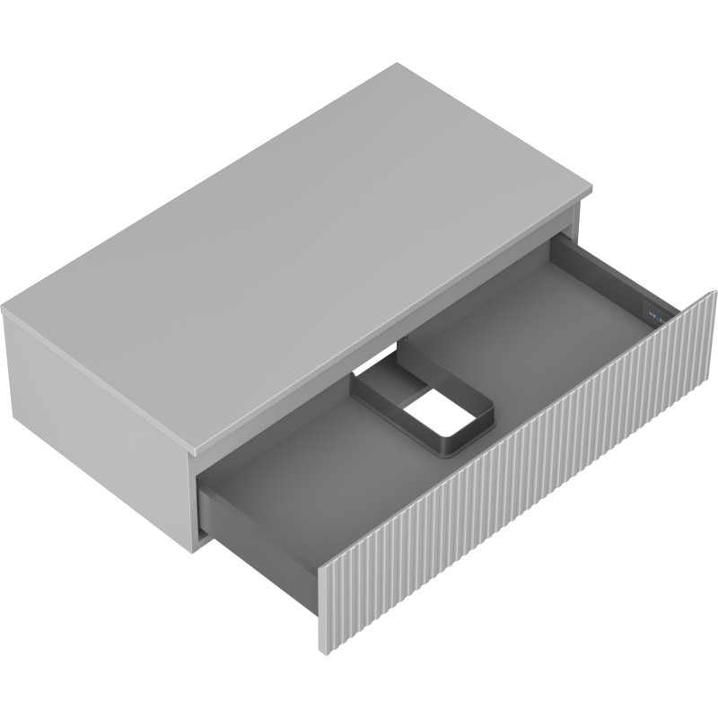 Mexen Rivel шкаф за баня под умивалник 90 см с плот, 1 чекмедже, надирано, сиво мат - 91A20-09023-1-BFC62