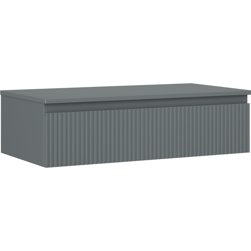 Mexen Rivel шкаф за баня под мивка 90 см с плот, 1 чекмедже, рифелован, графит