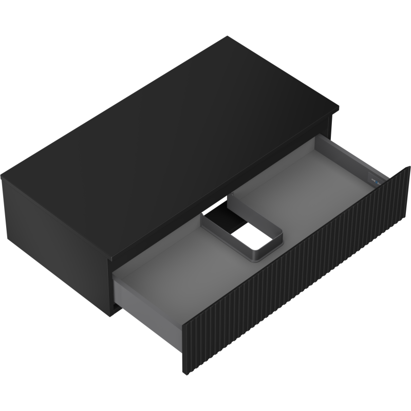 Mexen Rivel шкаф за баня под умивалник 90 см с плот, 1 чекмедже, рифелована,