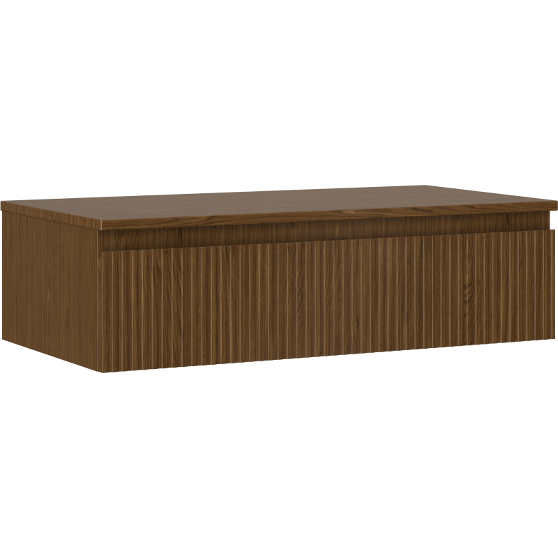 Mexen Rivel шкаф за баня под мивка 90 см с плот, 1 чекмедже, оребрен, орех - 91A20-09023-1-BFC86