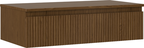 Mexen Rivel шкаф за баня под мивка 90 см с плот, 1 чекмедже, оребрен, орех - 91A20-09023-1-BFC86