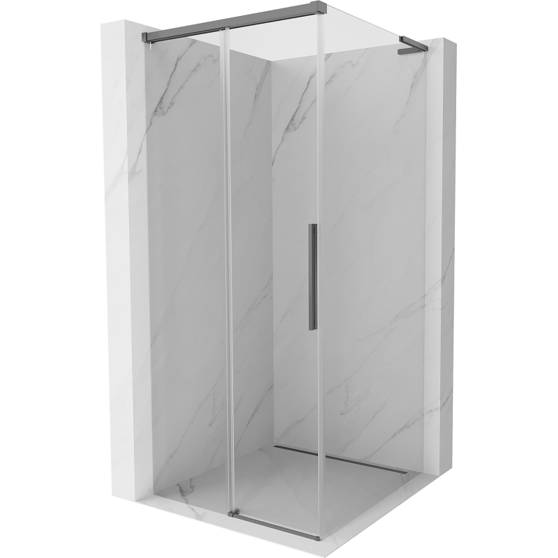 Mexen Rox L плъзгаща се душ кабина 100 x 100 см, прозрачна, gun metal - 8C2L-100-100-95-00