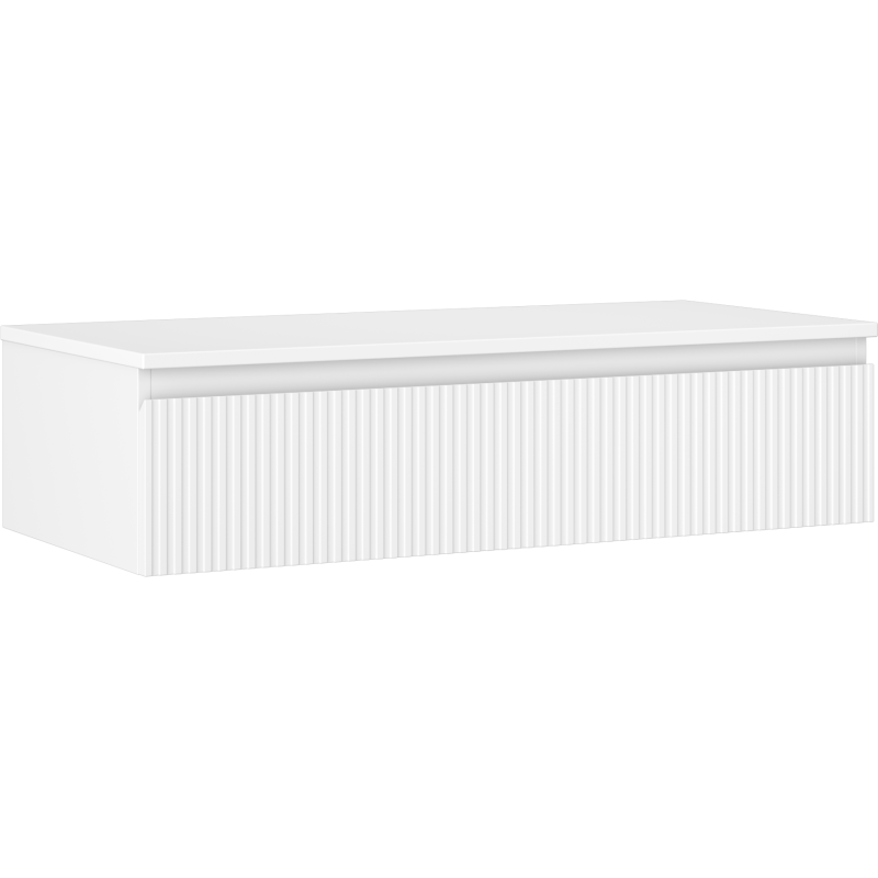 Mexen Rivel шкаф за баня под умивалник 100 см с плот, 1 чекмедже, релефен, бял