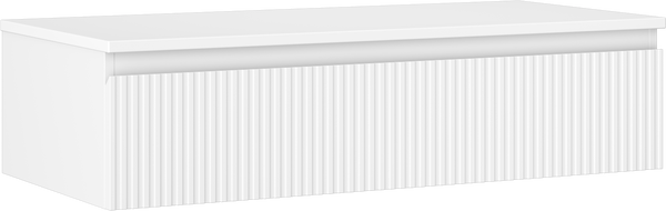 Mexen Rivel шкаф за баня под умивалник 100 см с плот, 1 чекмедже, релефен, бял