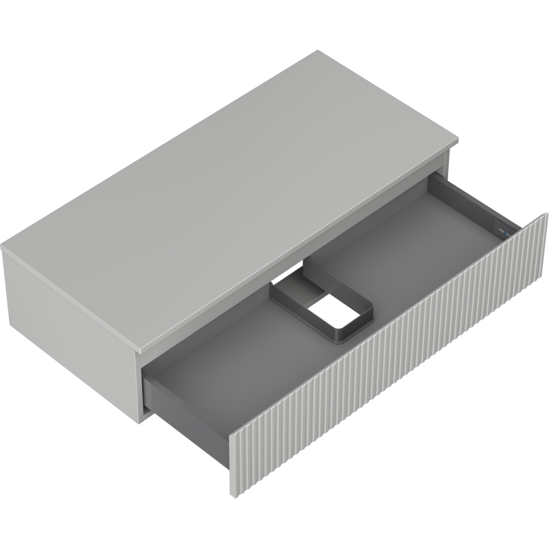 Mexen Rivel шкаф за баня за мивка 100 см с плот, 1 чекмедже, релефен, сив мат - 91A20-10023-1-BFC62