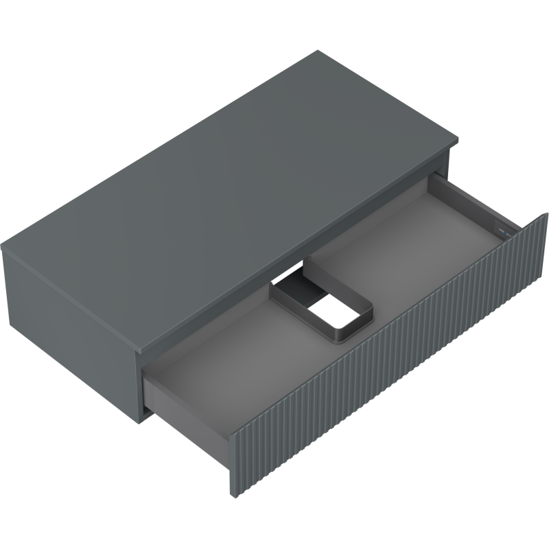 Mexen Rivel баня шкаф под мивка 100 см с плот, 1 чекмедже, рифелован , графит