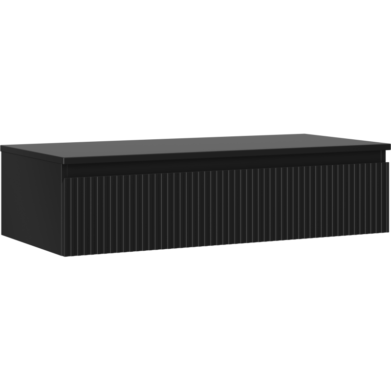 Mexen Rivel шкаф за баня под мивка 100 см с плот, 1 чекмедже, нарязан, черен мат - 91A20-10023-1-BFC71