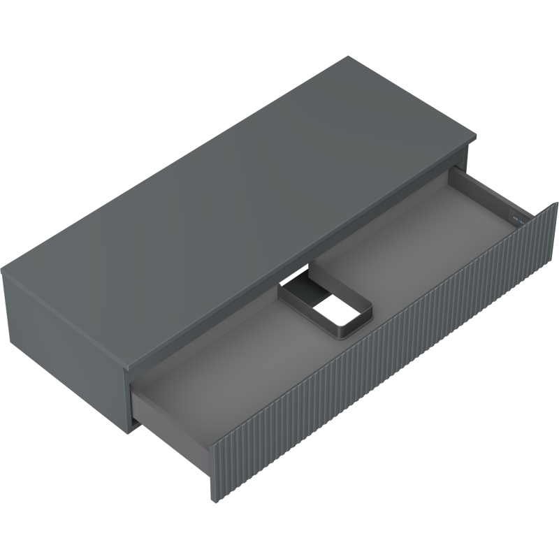 Mexen Rivel банята шкаф под мивка 120 см с плот, 1 чекмедже, оребрена, графит мат - 91A20-12023-1-BFC66