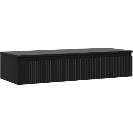 Mexen Rivel баня шкаф под мивка 120 см с плот, 1 чекмедже, оребрена, черен мат - 91A20-12023-1-BFC71