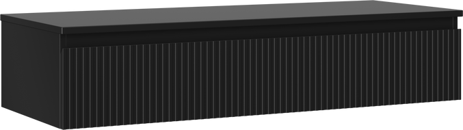 Mexen Rivel баня шкаф под мивка 120 см с плот, 1 чекмедже, оребрена, черен мат - 91A20-12023-1-BFC71