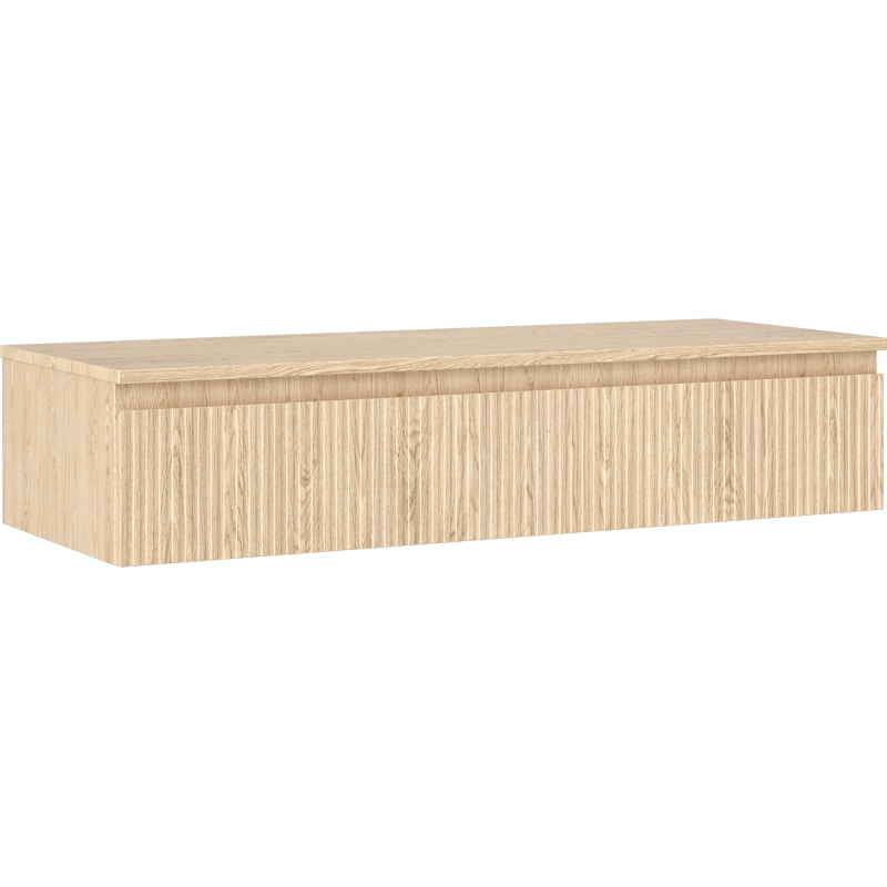 Mexen Rivel баня шкаф за мивка 120 см с плот, 1 чекмедже, релефен, дъб - 91A20-12023-1-BFC81