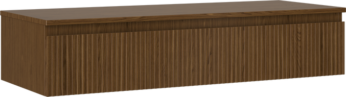 Mexen Rivel шкафче за баня под мивка 120 см с плот, 1 чекмедже, оребрено, орех - 91A20-12023-1-BFC86