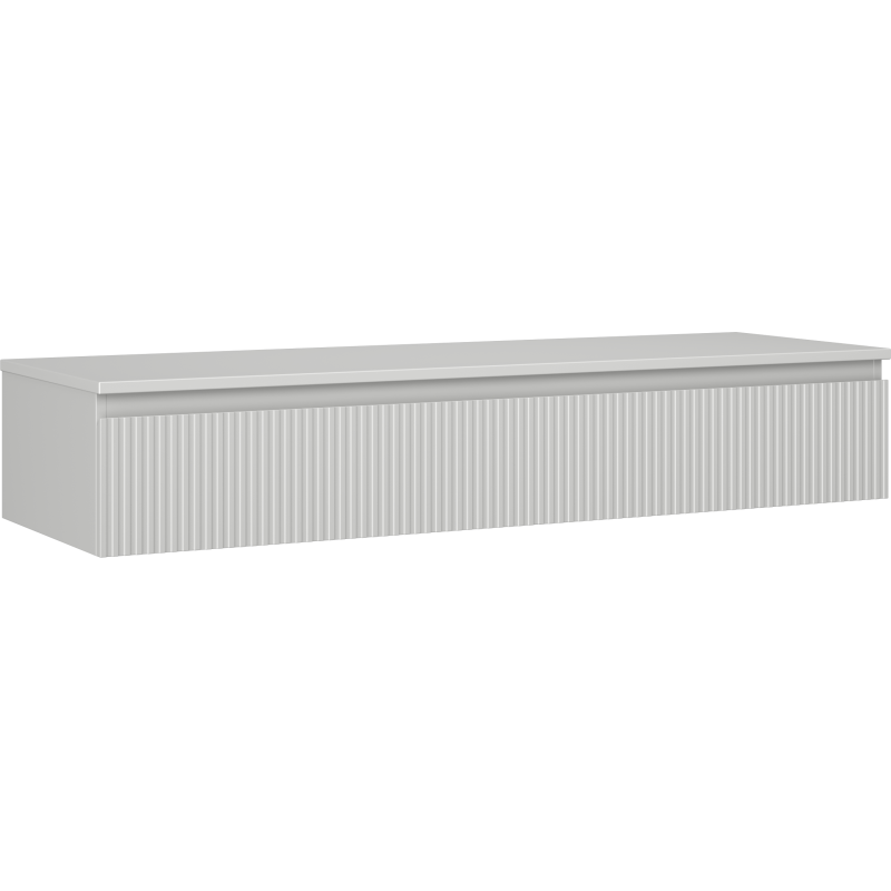 Mexen Rivel рафтов шкаф за баня под мивка 140 см с плот, 1 чекмедже, оребрена,