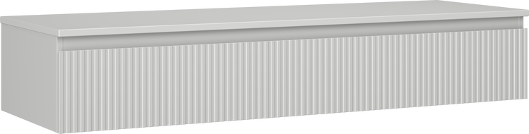 Mexen Rivel рафтов шкаф за баня под мивка 140 см с плот, 1 чекмедже, оребрена,