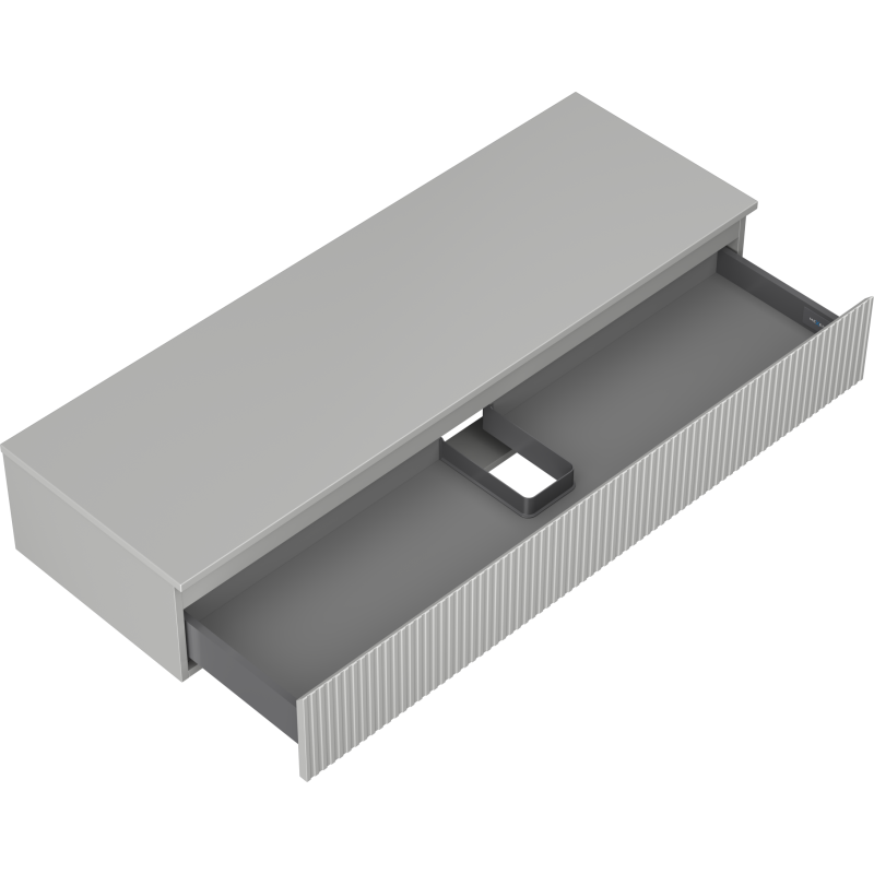 Mexen Rivel рафтов шкаф за баня под мивка 140 см с плот, 1 чекмедже, оребрена,