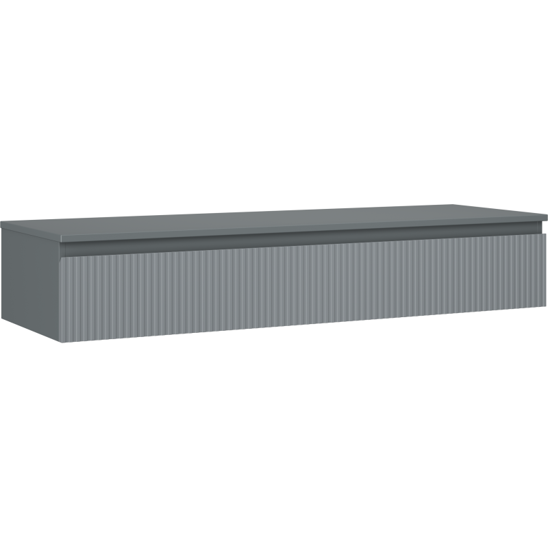 Mexen Rivel шкаф за баня под мивка 140 см с плот, 1 чекмедже, релефна, графит мат - 91A20-14023-1-BFC66