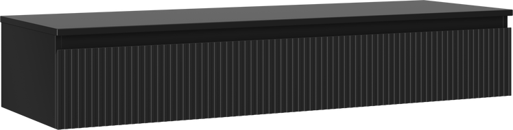 Mexen Rivel баня шкаф под мивка 140 см с плот, 1 чекмедже, рифлован, черен мат - 91A20-14023-1-BFC71