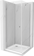 Mexen Lima сгъваема душ кабина 70 x 70 см, прозрачна, хром + корито Flat