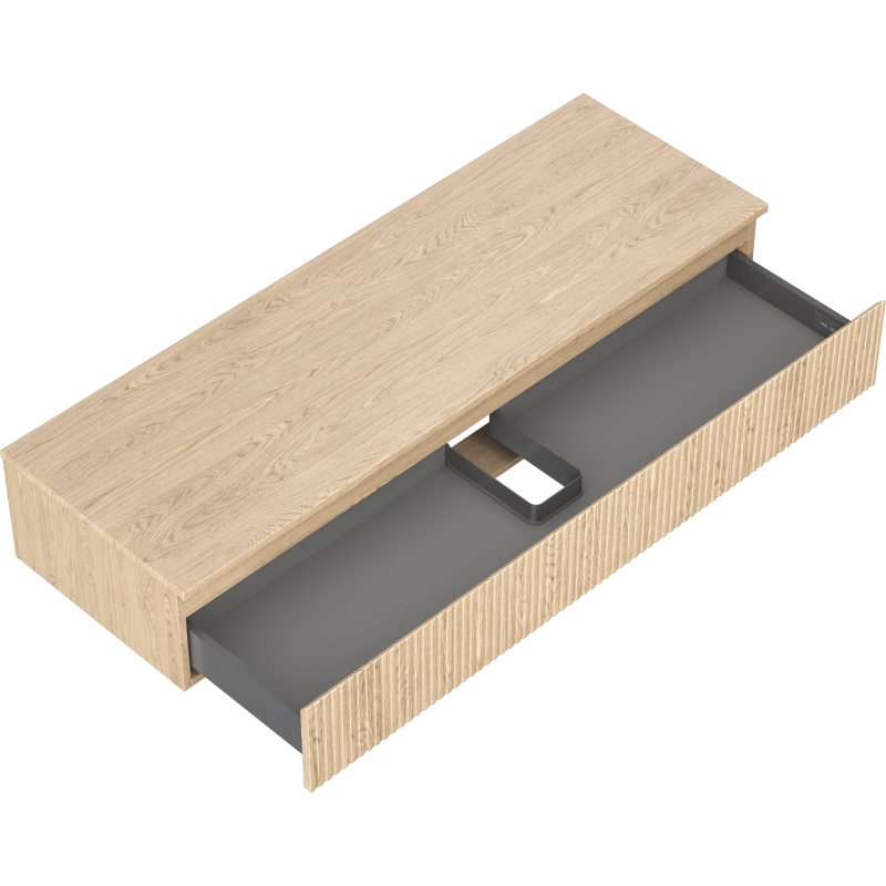 Mexen Rivel баня шкаф под мивка 140 см с плот, 1 чекмедже, релефен, дъб - 91A20-14023-1-BFC81