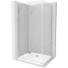 Mexen Lima сгъваема душ кабина 70 x 90 см, прозрачна, хром + корито Flat - 856-070-090-01-00-4010