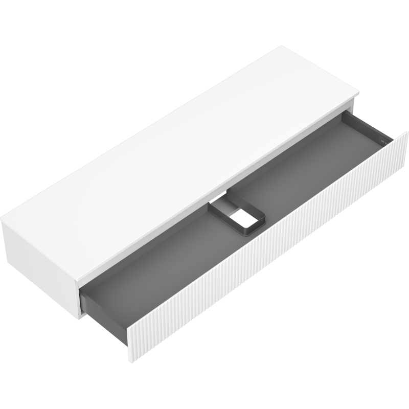 Mexen Rivel баня шкаф под умивалник 160 см с плот, 1 чекмедже, набраздена, бял мат - 91A20-16023-1-BFC01