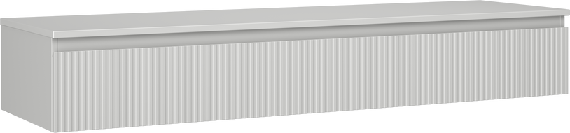 Mexen Rivel шкаф за баня под мивка 160 см с плот, 1 чекмедже, оребрен, сив мат