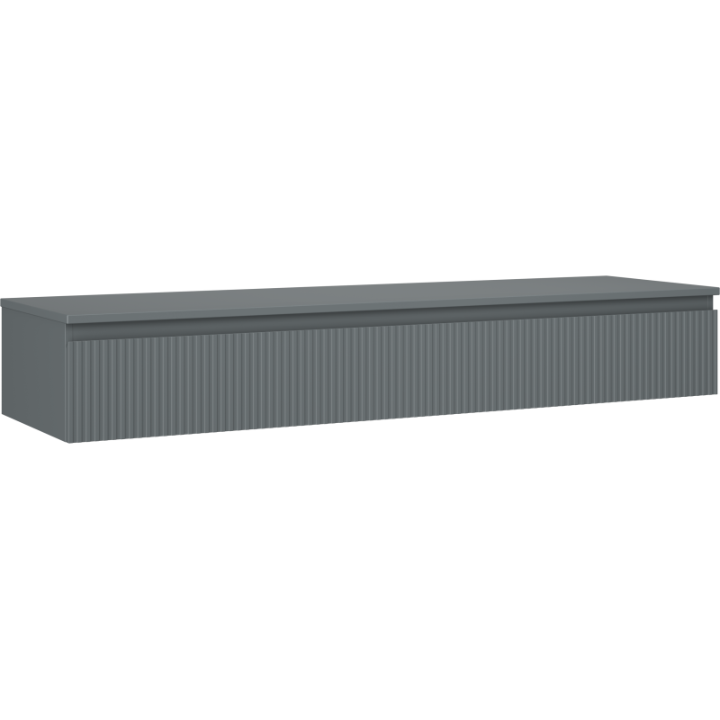 Mexen Rivel Шкаф за баня под мивка 160 см с плот, 1 чекмедже, набразден, графит мат - 91A20-16023-1-BFC66